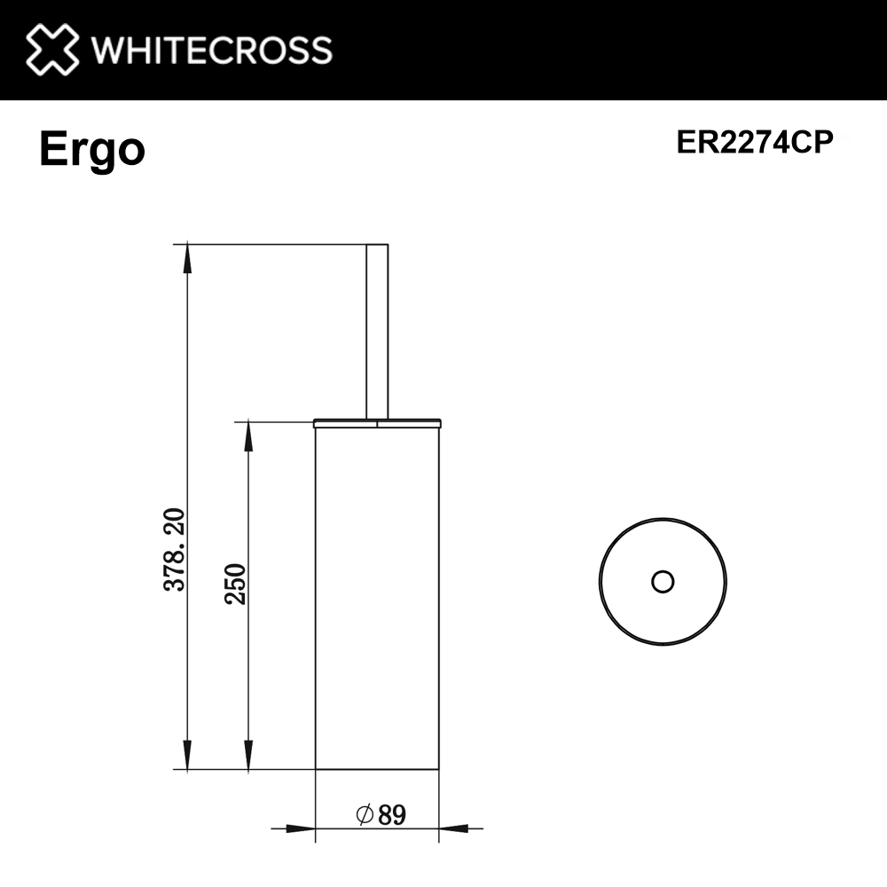 Whitecross Ergo Ершик для унитаза напольный с колбой из нержавеющей стали, цвет: медь глянцевая ER2274CP