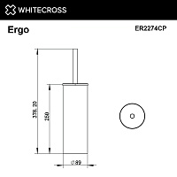 Whitecross Ergo Ершик для унитаза напольный с колбой из нержавеющей стали, цвет: медь глянцевая ER2274CP
