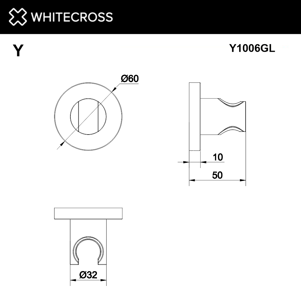 Whitecross Y Держатель для душа подвесной, латунь цвет: золото глянцевое Y1006GL