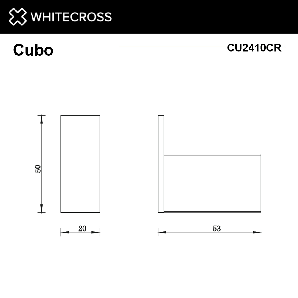 Whitecross Cubo Крючок одинарный цвет: хром глянцевый CU2410CR