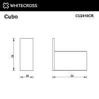 Whitecross Cubo Крючок одинарный цвет: хром глянцевый CU2410CR