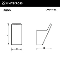 Whitecross Cubo Крючок одинарный цвет: черный матовый CU2415BL