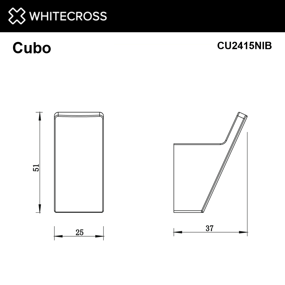 Whitecross Cubo Крючок одинарный цвет: никель брашированный CU2415NIB