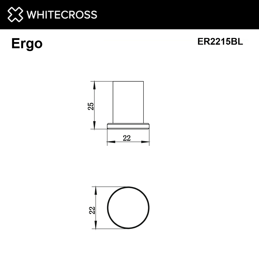 Whitecross Ergo Крючок одинарный цвет: черный матовый ER2215BL