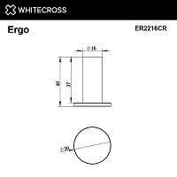 Whitecross Ergo Крючок одинарный цвет: хром глянцевый ER2216CR