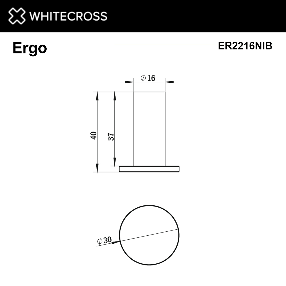 Whitecross Ergo Крючок одинарный цвет: никель брашированный ER2216NIB