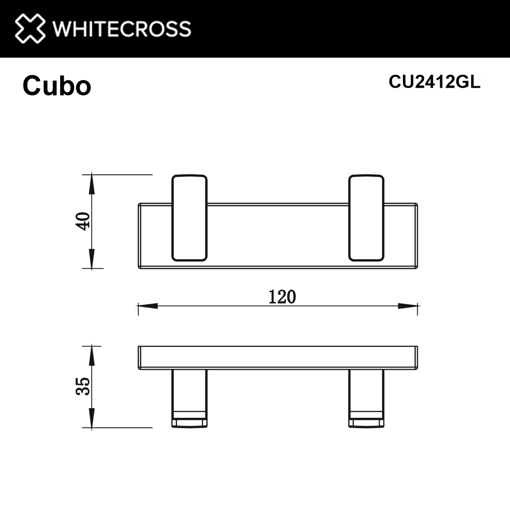Whitecross Cubo Крючок двойной цвет: золото глянцевое CU2412GL