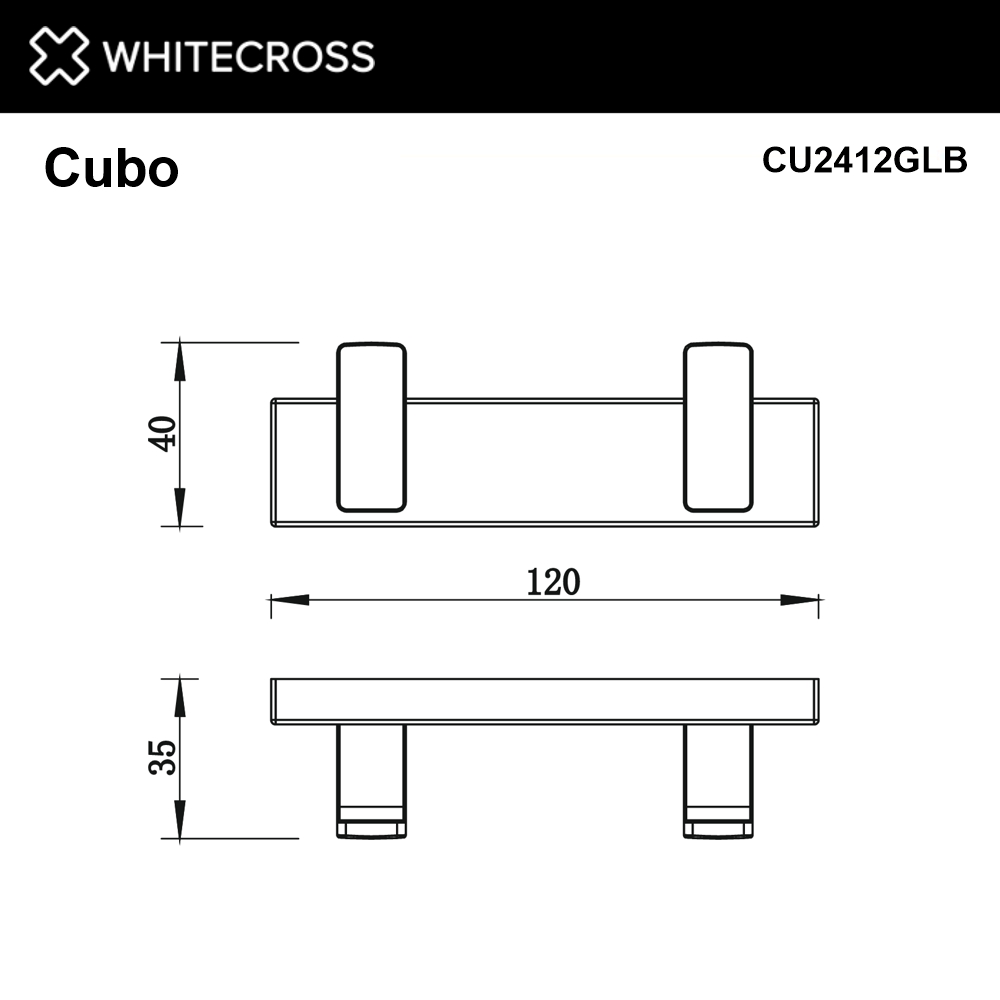 Whitecross Cubo Крючок двойной цвет: золото брашированное CU2412GLB
