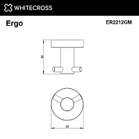 Whitecross Ergo Крючок двойной цвет: оружейная сталь ER2212GM
