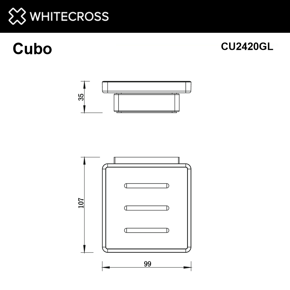 Whitecross Cubo Мыльница подвесная цвет: золото глянцевое CU2420GL