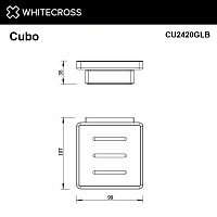 Whitecross Cubo Мыльница подвесная цвет: золото брашированное CU2420GLB