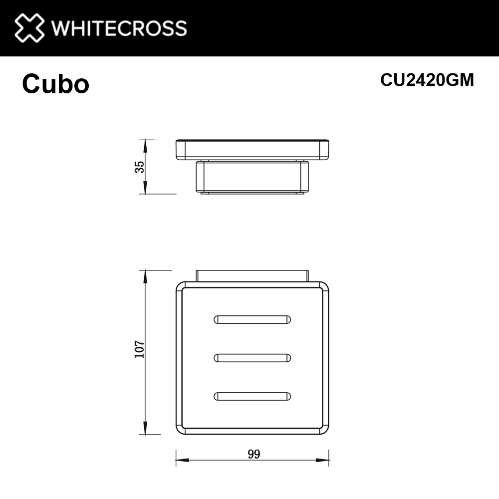 Whitecross Cubo Мыльница подвесная цвет: оружейная сталь CU2420GM