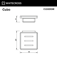 Whitecross Cubo Мыльница подвесная цвет: оружейная сталь CU2420GM