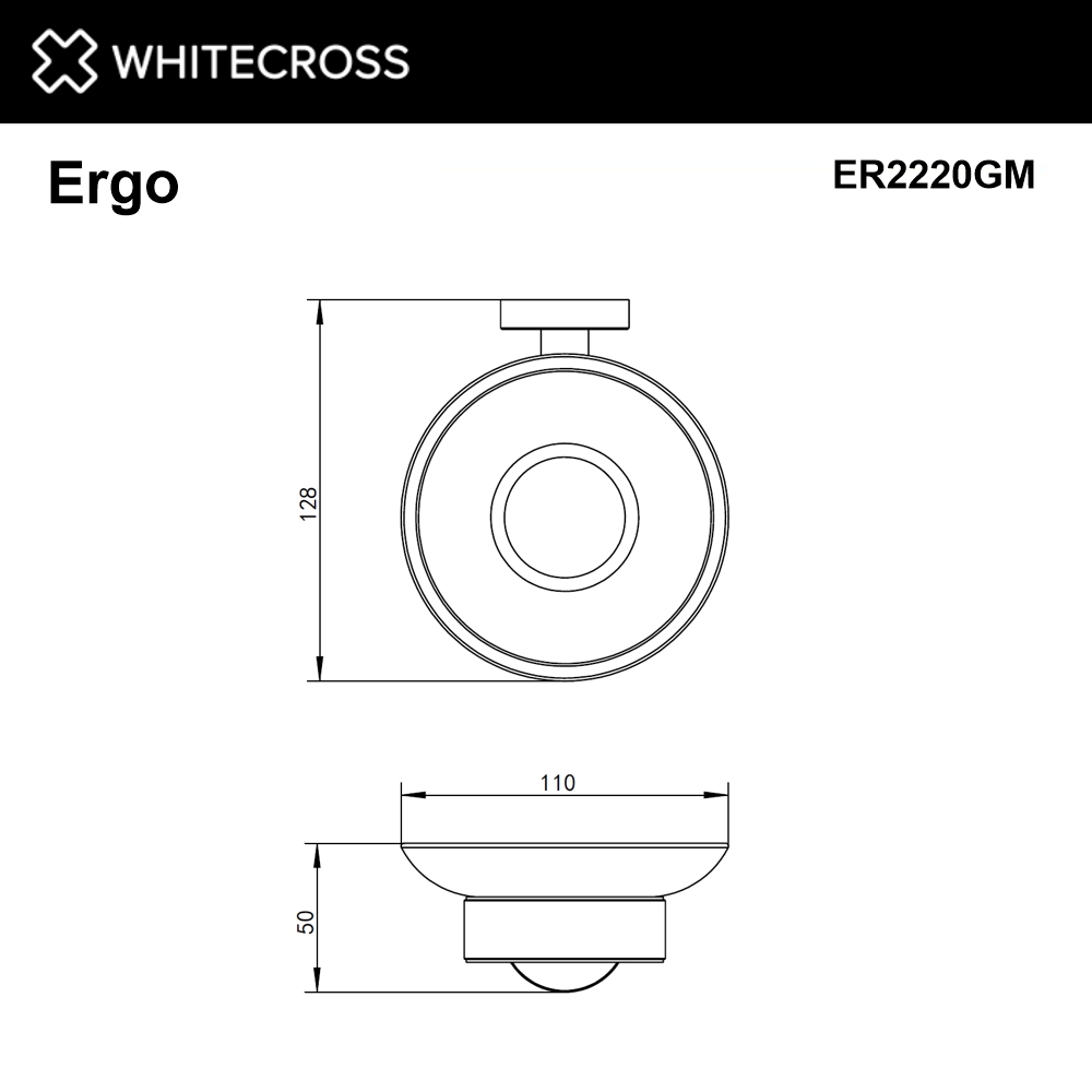 Whitecross Ergo Мыльница подвесная цвет: оружейная сталь ER2220GM