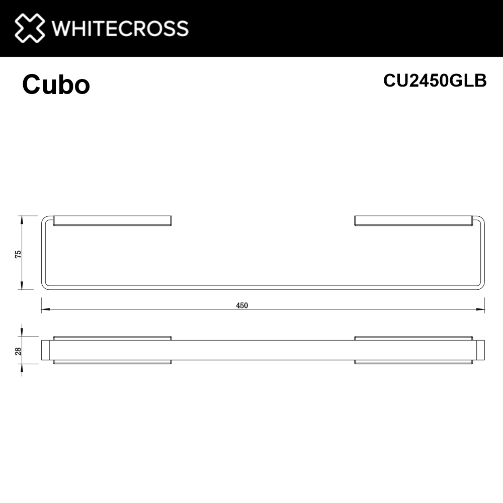 Whitecross Cubo Полотенцедержатель 45 см, цвет: золото брашированное CU2450GLB