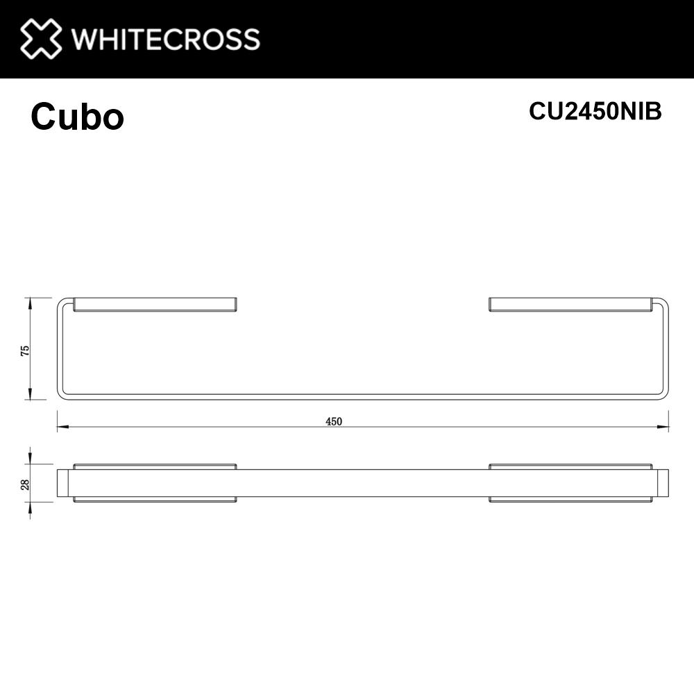 Whitecross Cubo Полотенцедержатель 45 см, цвет: никель брашированный CU2450NIB