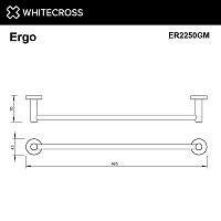 Whitecross Ergo Полотенцедержатель 48.5 см, цвет: оружейная сталь ER2250GM
