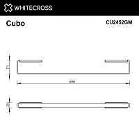 Whitecross Cubo Полотенцедержатель 60 см, цвет: оружейная сталь CU2452GM
