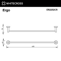 Whitecross Ergo Полотенцедержатель 63.5 см, цвет: хром глянцевый ER2252CR