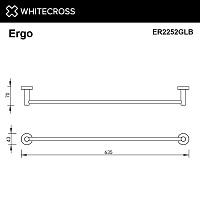Whitecross Ergo Полотенцедержатель 63.5 см, цвет: золото брашированное ER2252GLB