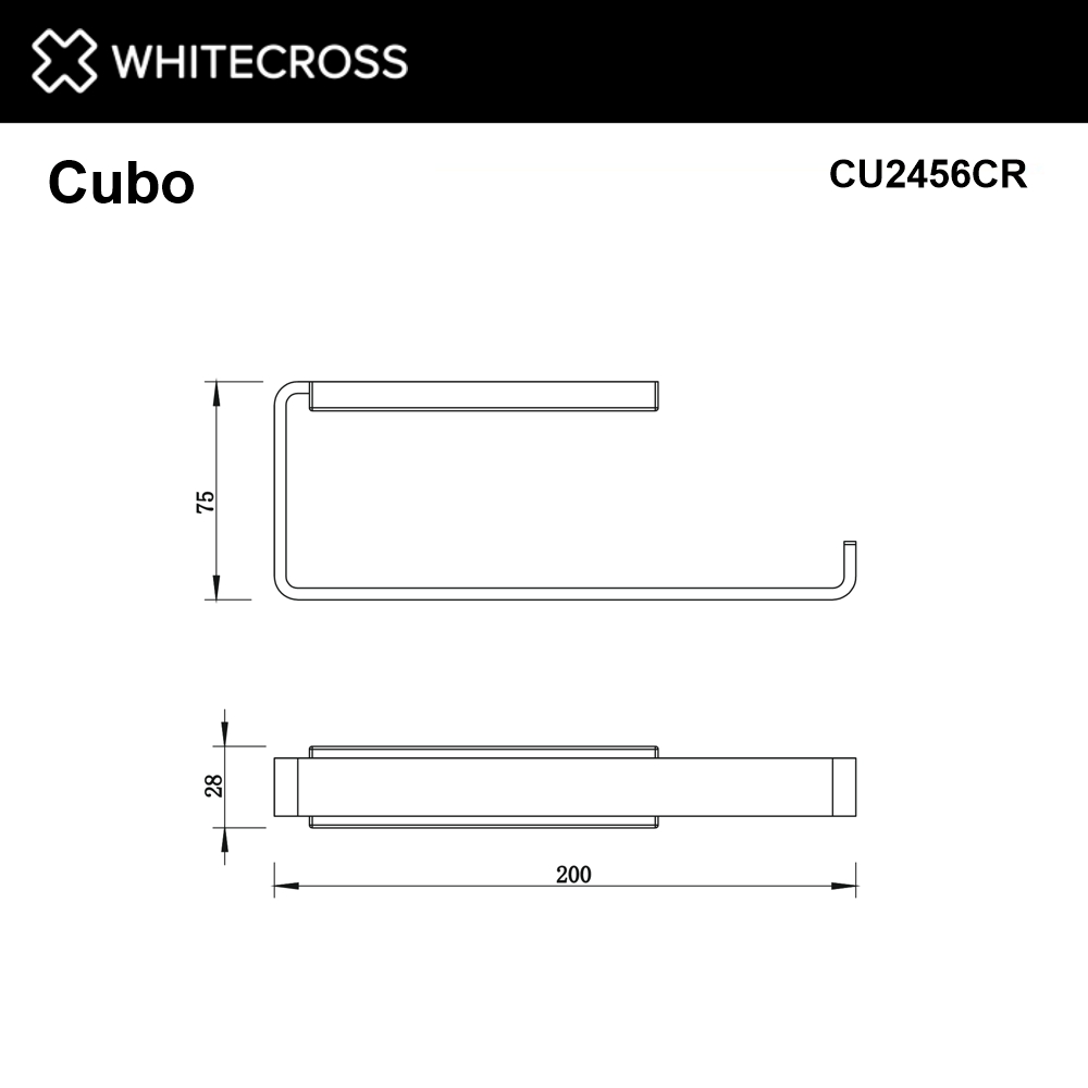 Whitecross Cubo Полотенцедержатель 20 см, цвет: хром глянцевый CU2456CR