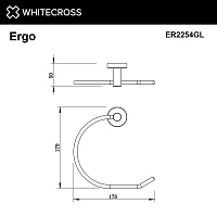 Whitecross Ergo Полотенцедержатель кольцо 17,9 см цвет: золото глянцевое ER2254GL