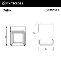 Whitecross Cubo Стакан подвесной, стеклянный, цвет: золото брашированное CU2430GLB