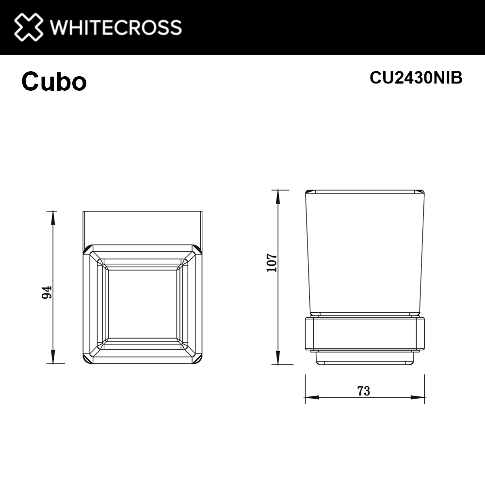 Whitecross Cubo Стакан подвесной, стеклянный, цвет: никель брашированный CU2430NIB