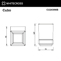 Whitecross Cubo Стакан подвесной, стеклянный, цвет: никель брашированный CU2430NIB