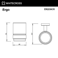 Whitecross Ergo Стакан подвесной, стеклянный, цвет: хром глянцевый ER2230CR