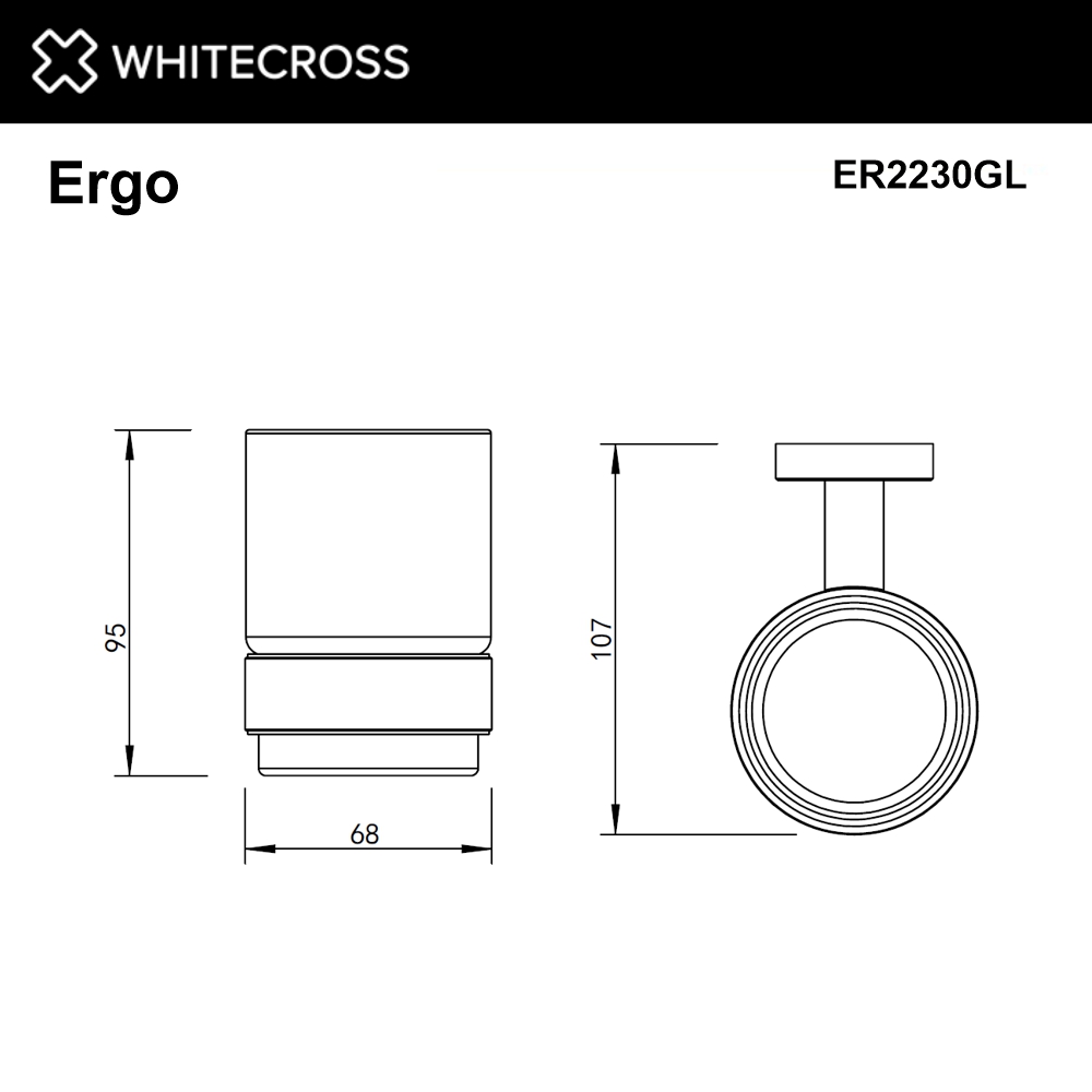Whitecross Ergo Стакан подвесной, стеклянный, цвет: золото глянцевое ER2230GL
