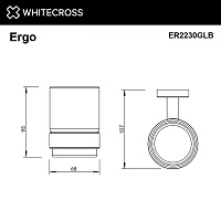 Whitecross Ergo Стакан подвесной, стеклянный, цвет: золото брашированное ER2230GLB