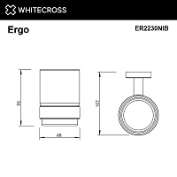 Whitecross Ergo Стакан подвесной, стеклянный, цвет: никель брашированный ER2230NIB