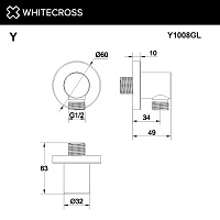 Whitecross Y Шланговое подключение для душа, латунь цвет: золото глянцевое Y1008GL