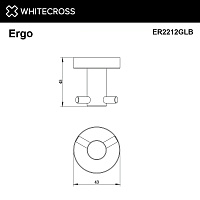Whitecross Ergo Крючок двойной цвет: золото брашированное ER2212GLB