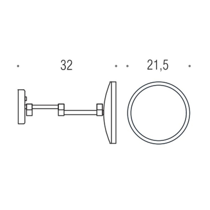 Colombo Design Specchi Косметическое зеркало подвесное с подсветкой и 3x увел., латунь, цвет: black В9954.NE