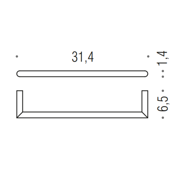 Colombo Design Mini Полотенцедержатель 31 cм, подвесной, цвет: matt gold B4009.OM