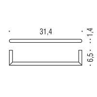 Colombo Design Mini Полотенцедержатель 31 cм, подвесной, цвет: matt gold B4009.OM