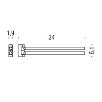 Colombo Design Mini Полотенцедержатель двойной 34 см, подвесной, цвет: matt graphite B4012.GM