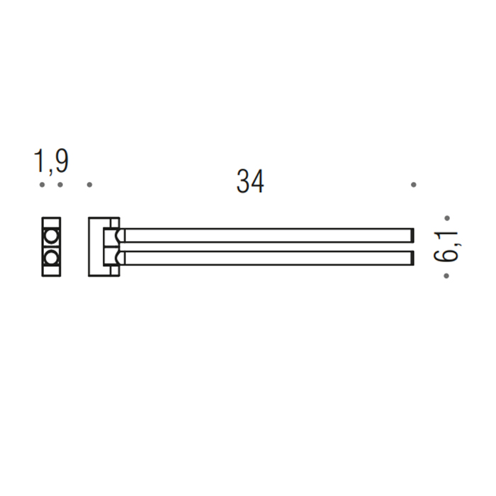 Colombo Design Mini Полотенцедержатель двойной 34 см, подвесной, цвет: stainless steel B4012.HPS1