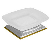 Colombo Design Portofino Мыльница со стеклянной чашей, настольная, цвет: chrome/gold B3242.CR2-VAN