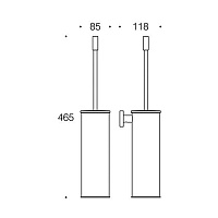 Colombo Design Plus Ершик для унитаза подвесной, с латунной колбой, цвет: graphite W4962.GL