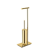 Colombo Design Square Стойка напольная с держателем туалетной бумаги и ершиком, цвет: matt gold B9907.OM