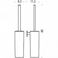 Colombo Design Basic Q Ершик для унитаза подвесной, с латунной колбой, цвет: matt black B3707.NM