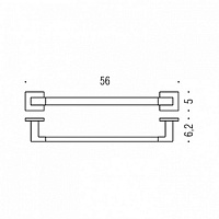 Colombo Design Basic Q Полотенцедержатель 56 см, подвесной, цвет: matt black B3710.NM
