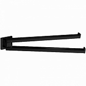 Colombo Design Basic Q Полотенцедержатель двойной поворотный, 33.4 см, подвесной, цвет: matt black B3712.NM