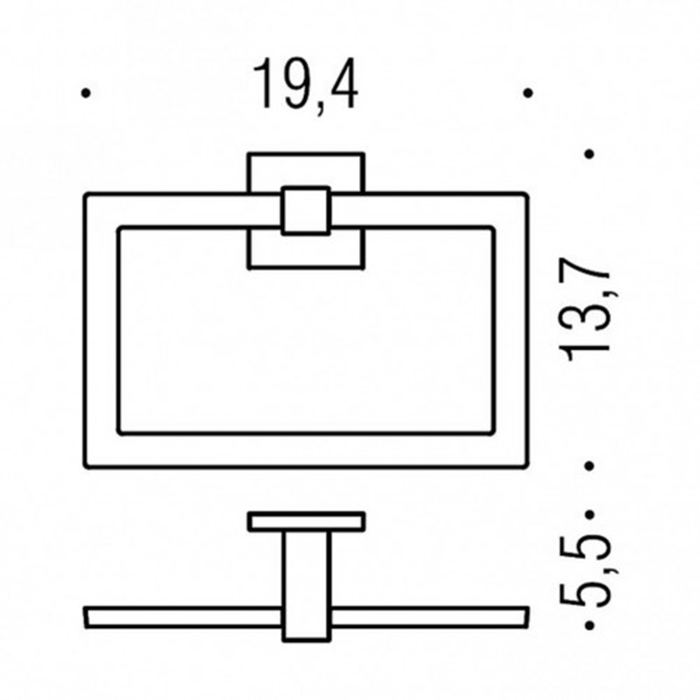 Colombo Design Basic Q Полотенцедержатель кольцо 19,4 см, подвесной, цвет: matt black B3731.NM