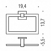 Colombo Design Basic Q Полотенцедержатель кольцо 19,4 см, подвесной, цвет: matt black B3731.NM