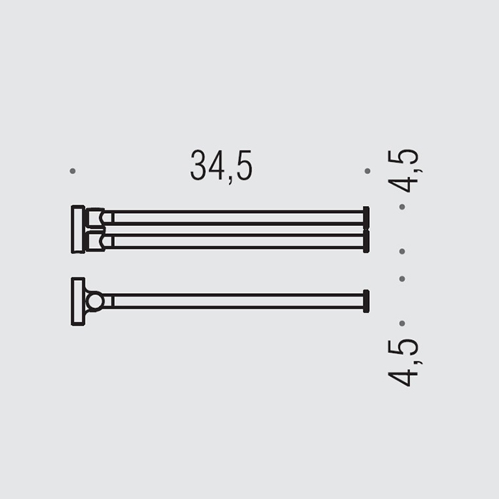 Colombo Design Plus Полотенцедержатель двойной, 34.5 см, подвесной, цвет: graphite W4913.GL