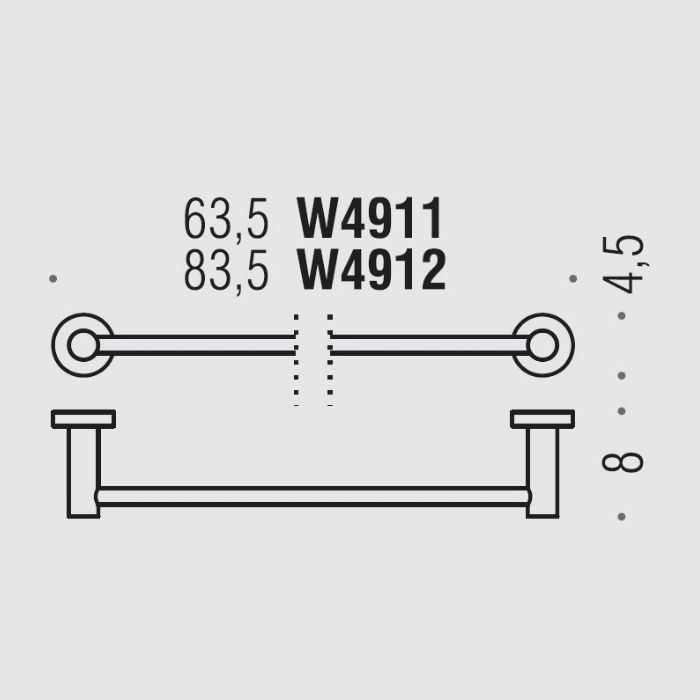 Colombo Design Plus Полотенцедержатель 63.5 см, подвесной, цвет: graphite W4911.GL